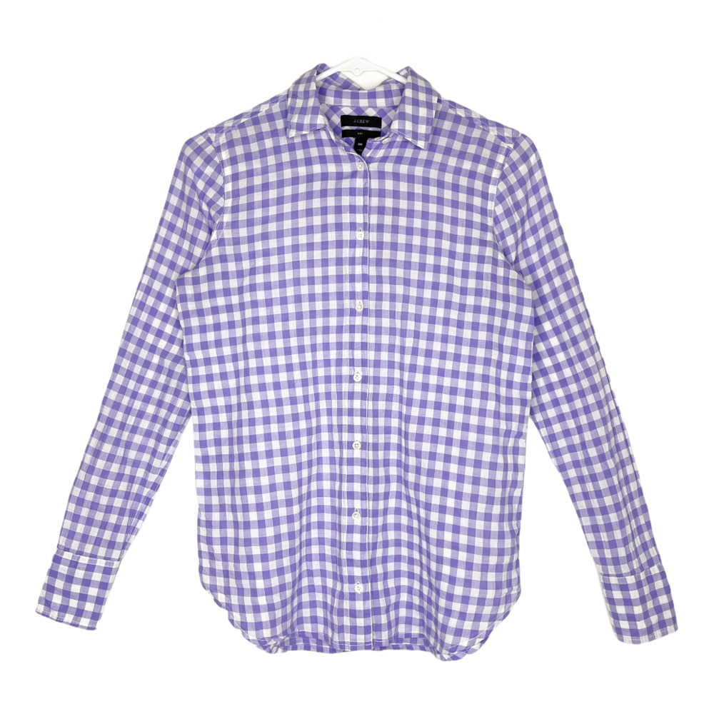 J Crew Gingham Button Down Collared Boy Shirt